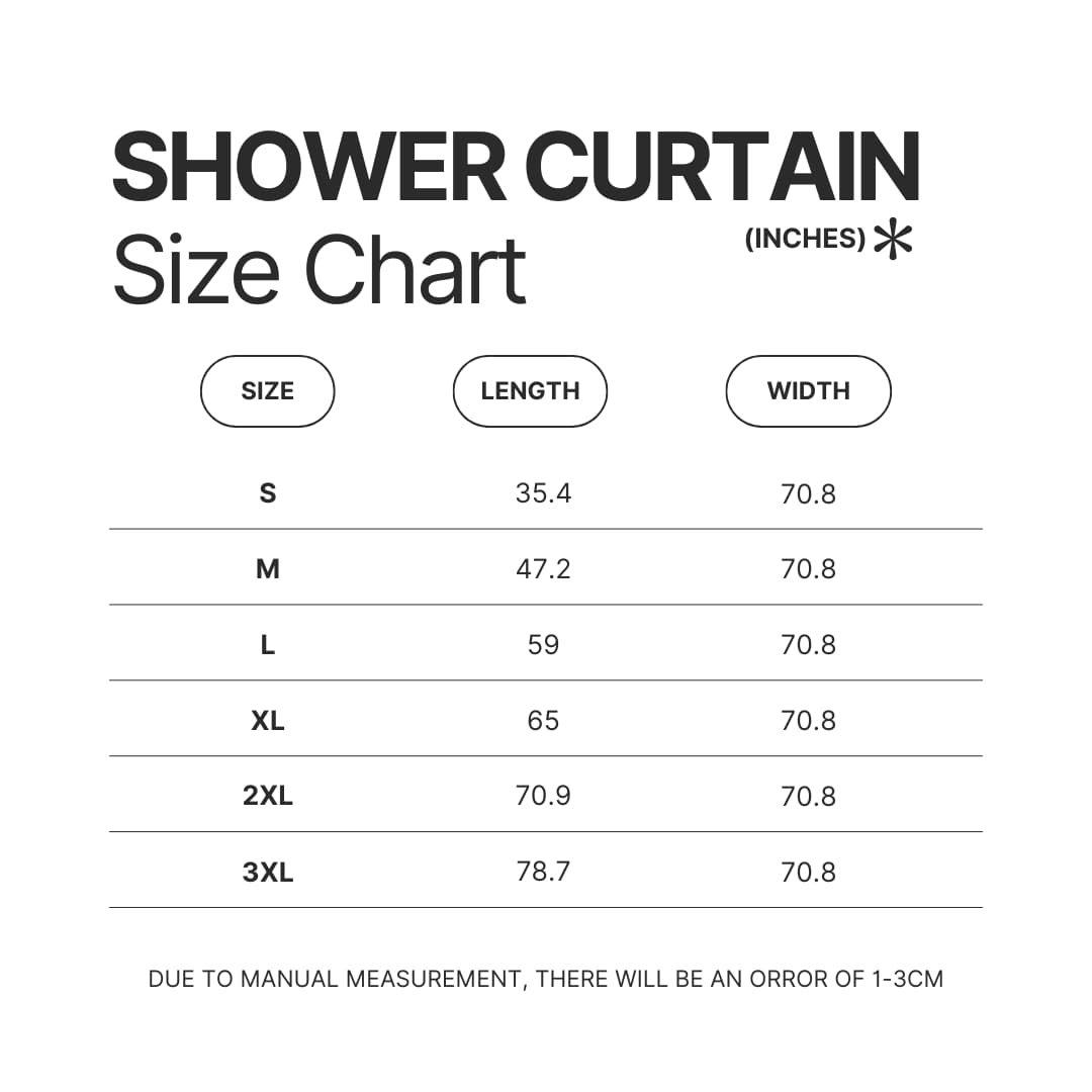 Shower Curtain Size Chart - Shinchan Shop
