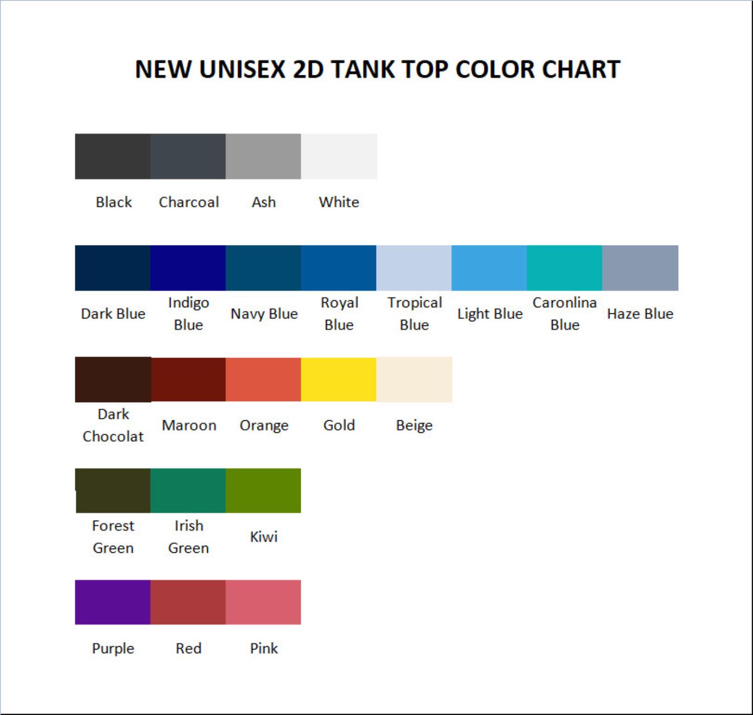 tank top color chart - Shinchan Shop